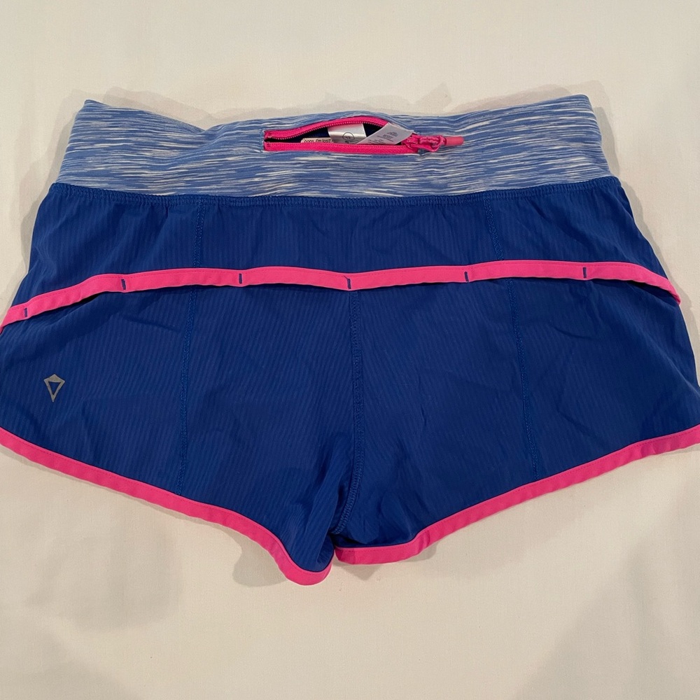 Ivivva by Lululemon Girls Speedy Shorts Size 12, Blue with Hot Pink.